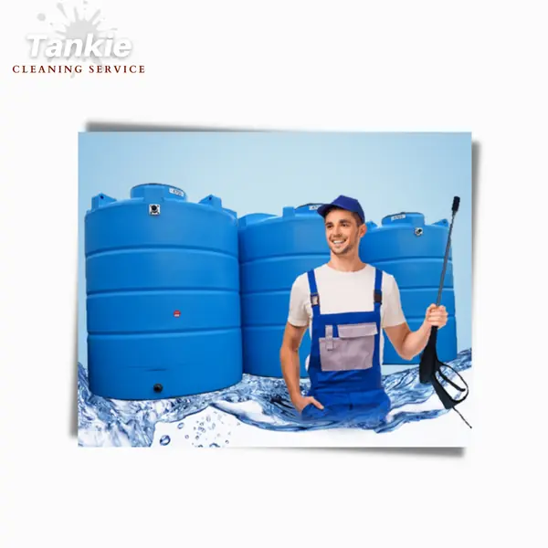 Row of overhead water storage tanks